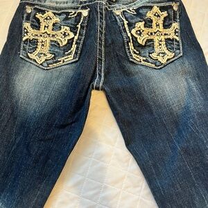 Miss Me Embroidered Cross Denim Jeans